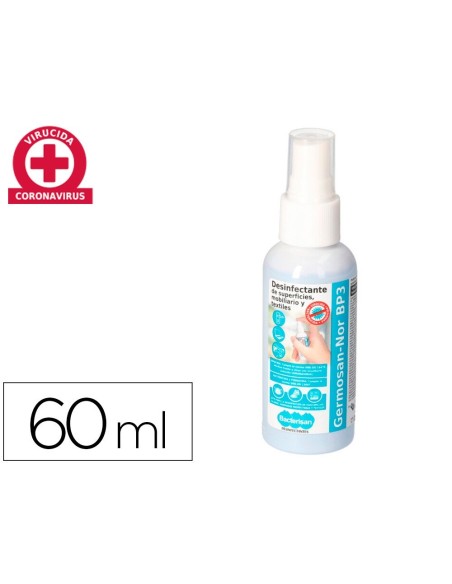 LIMPIADOR HIGIENIZANTE DESINFECTANTE GERMOSAN 60ML BP3 PARA SUPERFICIES Y MOBILIARIO BOTE PULVERIZADOR