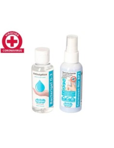 GEL HIDROALCOHOLICO BACTERIGEL G3 SPRAY 60 ML + DESINFECTANTE PARA SUPERFICIESSPRAY 60ML PACK VUELTA AL COLE