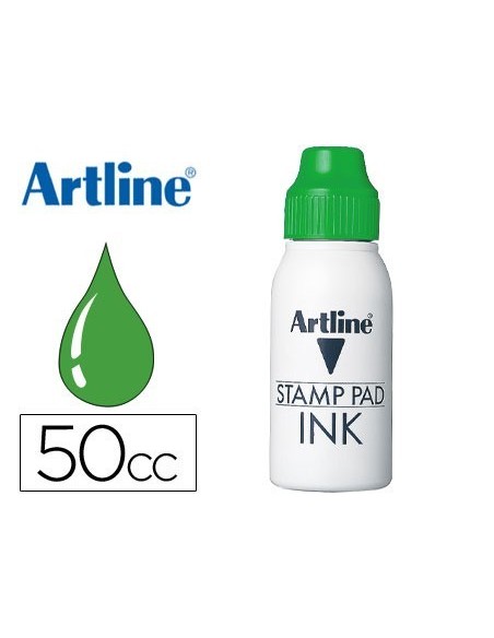 TINTA TAMPON ARTLINE VERDE FRASCO DE 50 CC